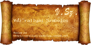 Várallyai Szabolcs névjegykártya